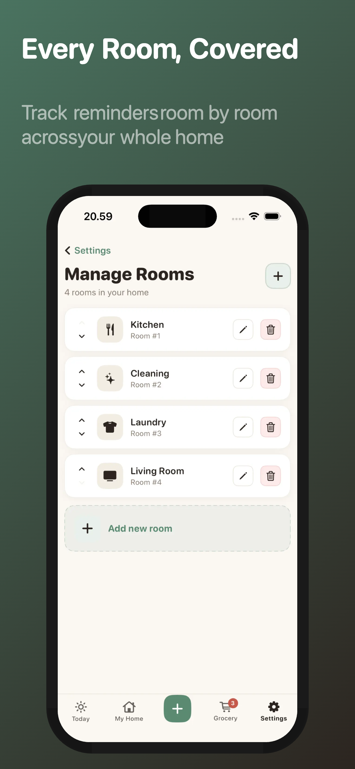 Manage rooms